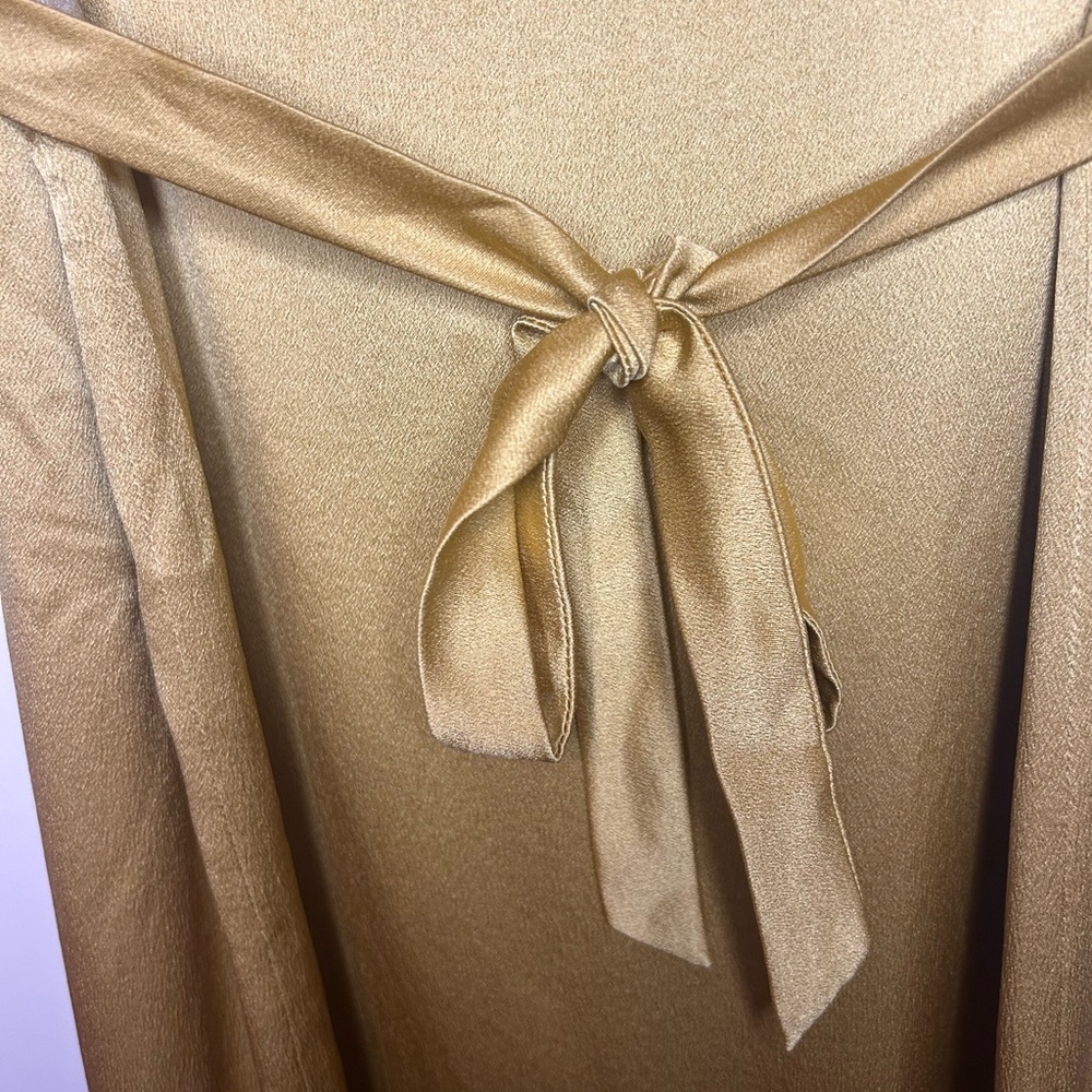 MaxMara Gold and Tan Midi Dress size 8 - Picture 5 of 8